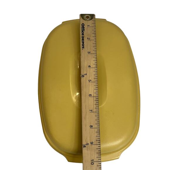 Vintage Tupperware #1273 3pc Microwave Vegetable Rice Steamer Harvest Gold - Picture 9 of 9